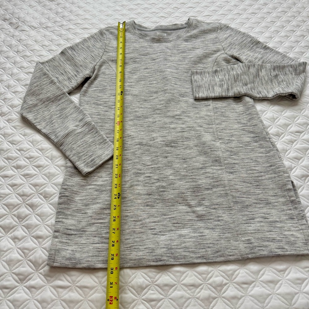 Duluth Trading Deux More Double Knit Crewneck Pocket Tunic Gray Size Small - Picture 10 of 12